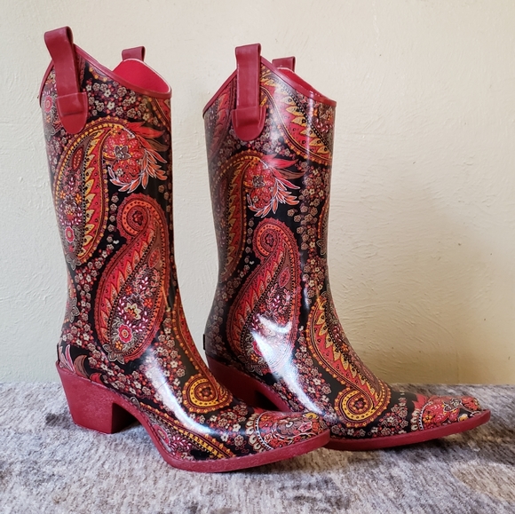 rubber cowboy rain boots